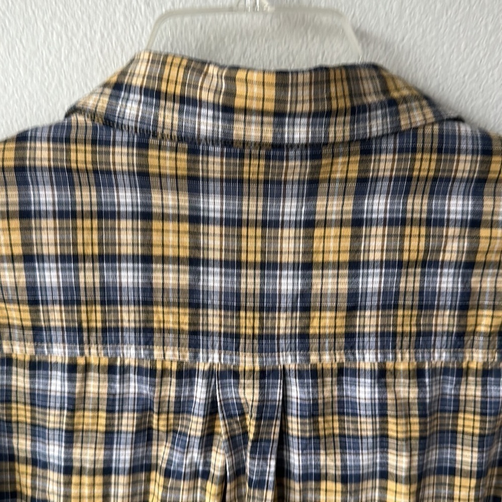 Timberland shirt, Golden and blue plaid size XL button up - Picture 6 of 9